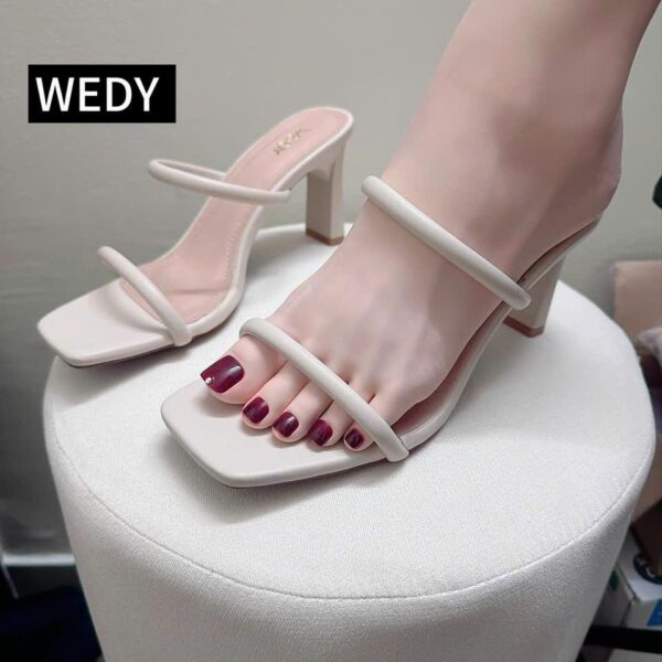 Guốc nữ WEDY đế vuông quai mảnh thanh lịch, siêu tôn chân cao 7cm HOT TREND 2025 WD2331