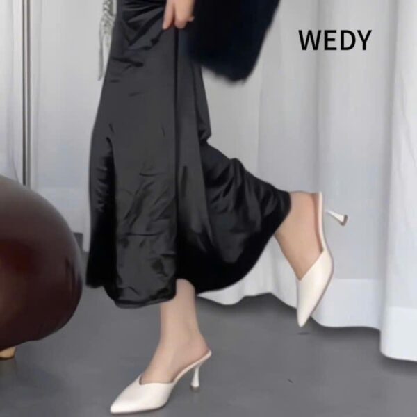 Dép nữ guốc cao gót WEDY WD2349, gót nhọn cao 6 phân thanh lịch sang trọng