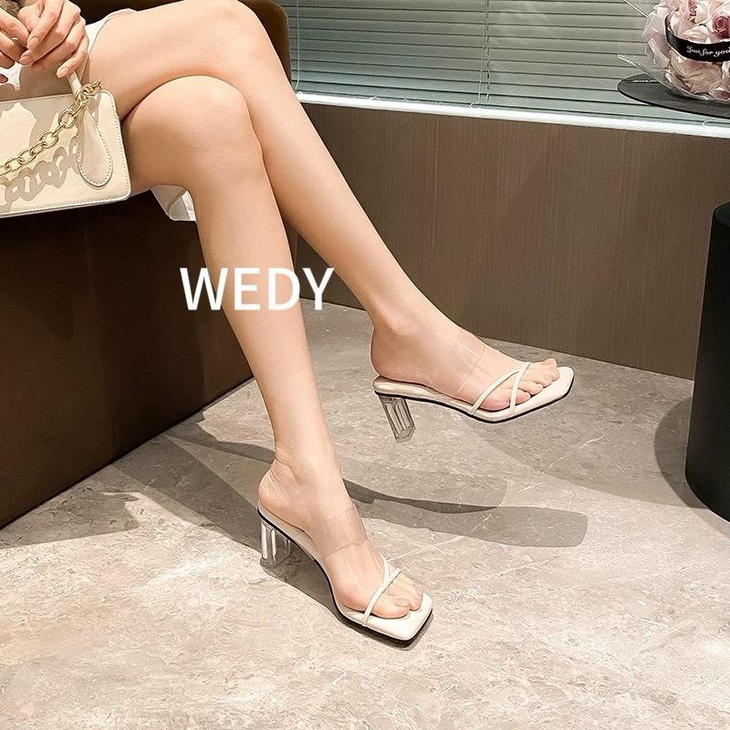 Dép guốc WEDY thiết kế mũi vuông, quai mảnh thanh lịch gót cao 5cm WD2366 9 Dép guốc WEDY thiết kế mũi vuông, quai mảnh thanh lịch gót cao 5cm WD2366