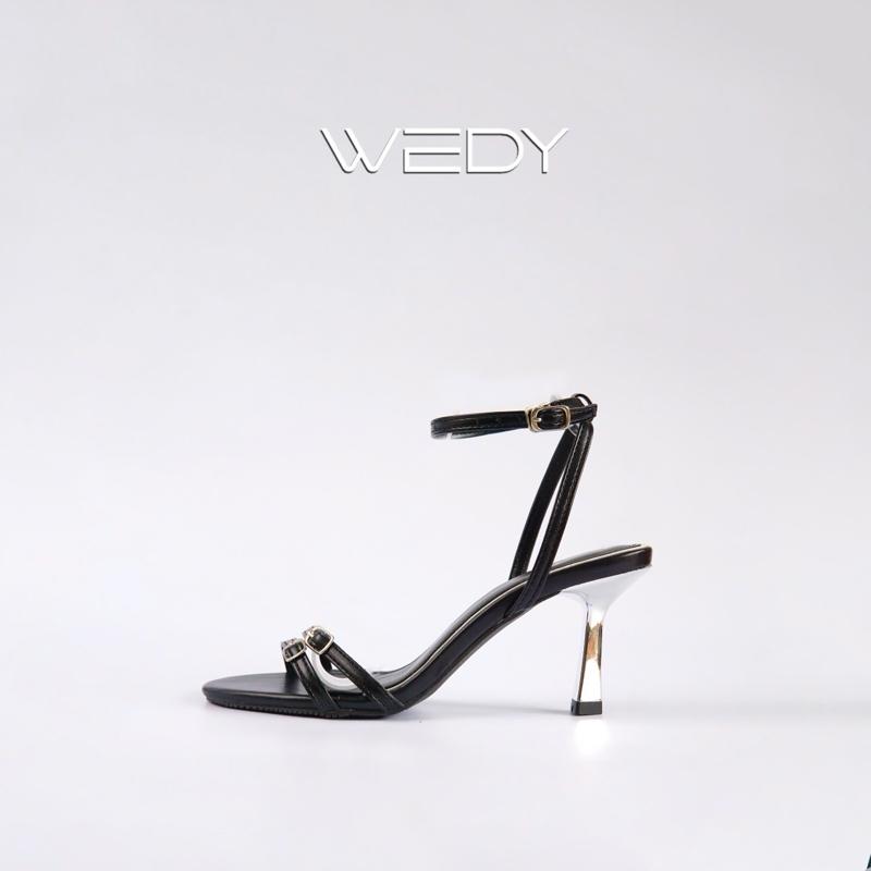 Sandal WEDY quai ngang sang trọng, gót tam giác mạ bạc cao 7cm WD2369 12 Sandal WEDY quai ngang sang trọng, gót tam giác mạ bạc cao 7cm WD2369