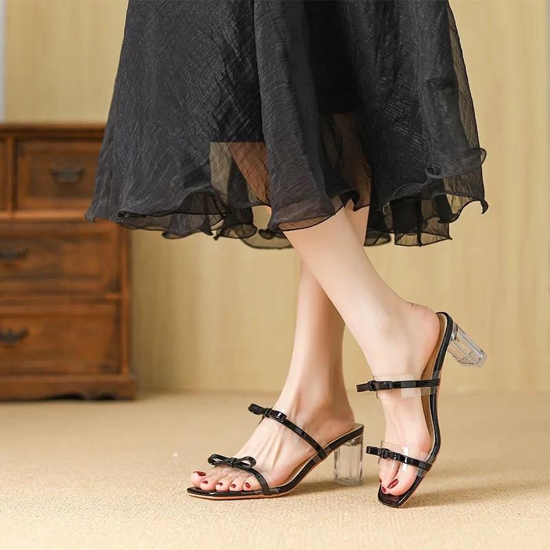 Guốc nơ cao gót 6 phân phối nơ tôn dáng - Giày cao gót xinh đẹp WD2365 12 Guốc nơ cao gót 6 phân phối nơ tôn dáng - Giày cao gót xinh đẹp WD2365